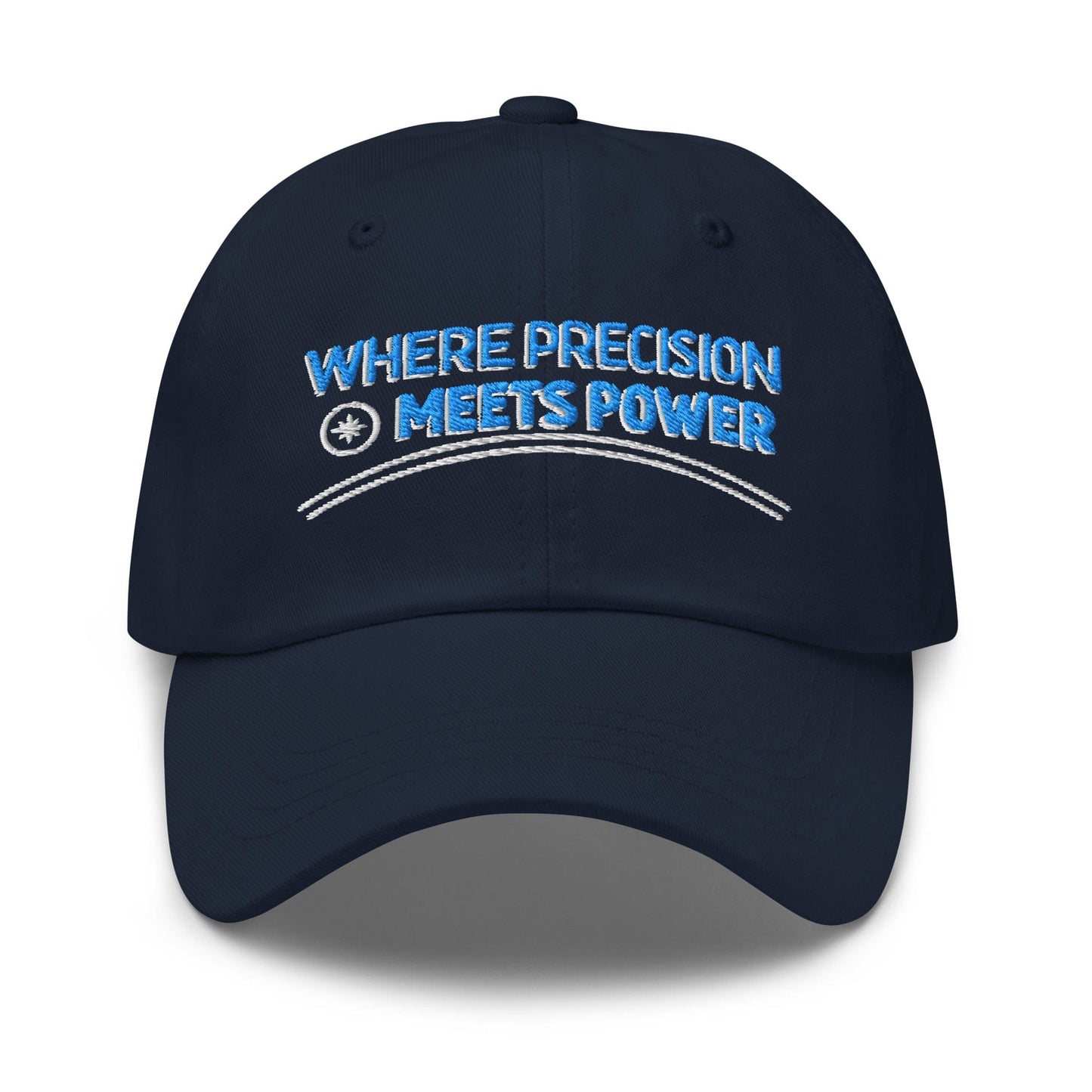 Where Precision Meets Power Embroidered Golf Cap - Funny Golf Tee by Swing Epic
