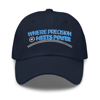 Where Precision Meets Power Embroidered Golf Cap - Funny Golf Tee by Swing Epic