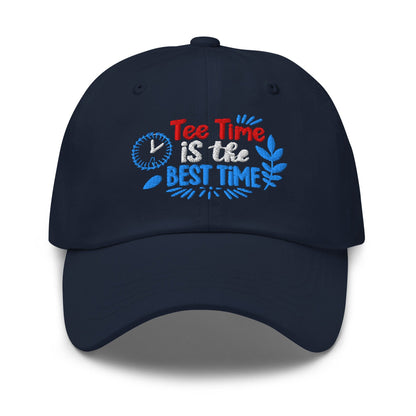 Tee Time is the Best Time Embroidered Golf Cap - Funny Golf Tee by Swing Epic