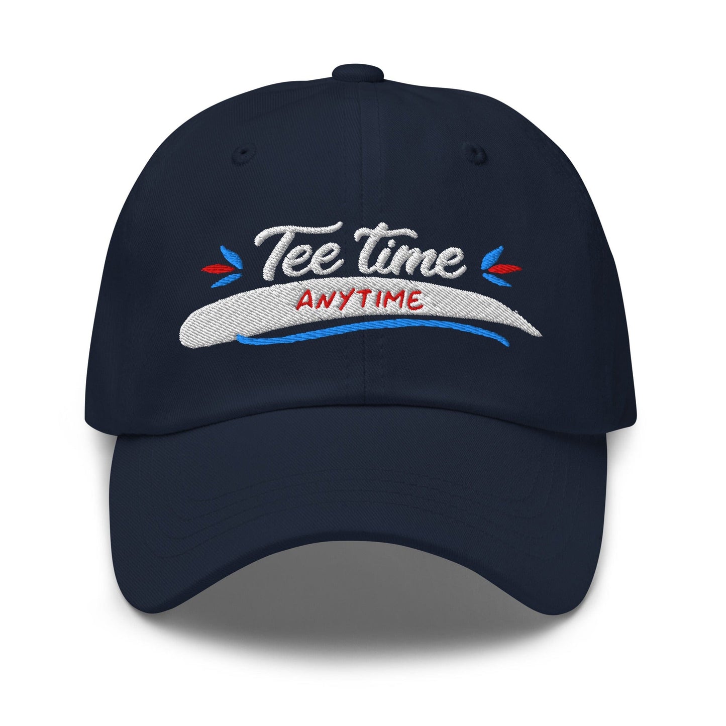 Tee Time Anytime Fun Embroidered Golf Cap - Funny Golf Tee by Swing Epic