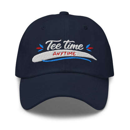 Tee Time Anytime Fun Embroidered Golf Cap - Funny Golf Tee by Swing Epic
