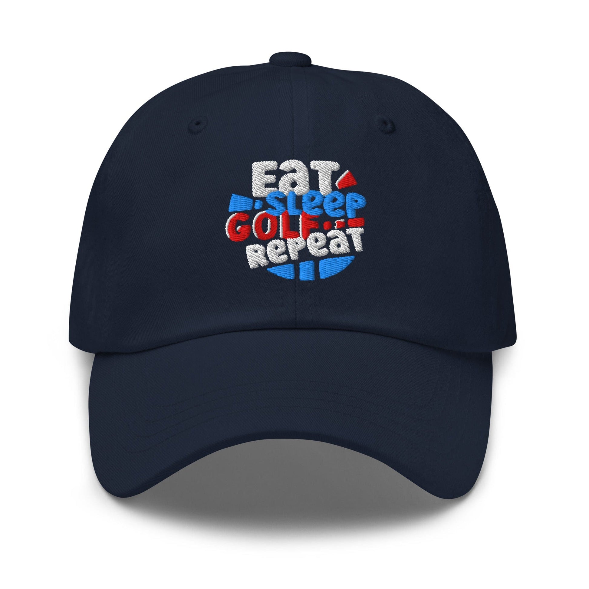 Eat Sleep Golf Repeat Fun Design Embroidered Golf Cap - Funny Golf Tee by Swing Epic