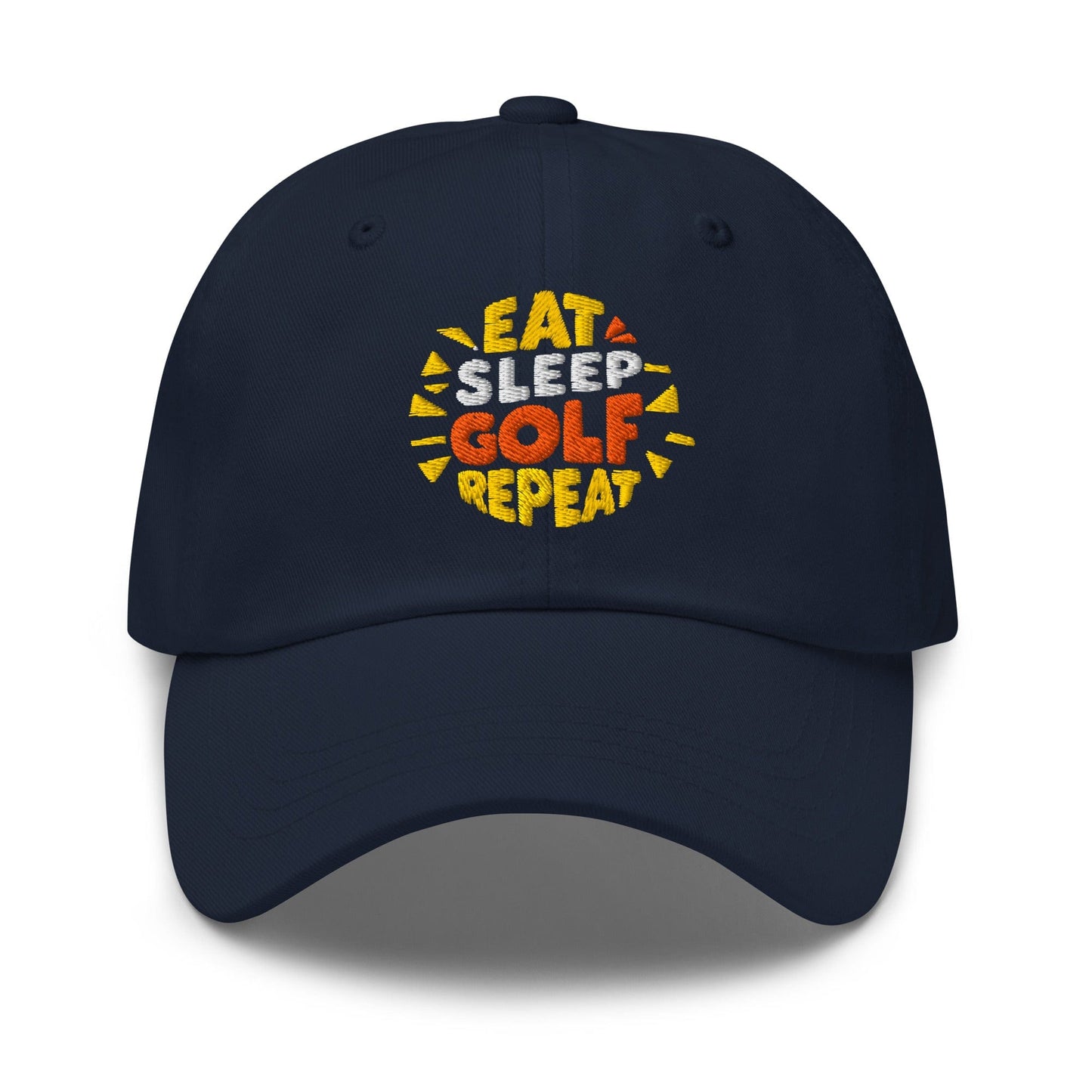 Eat Sleep Golf Repeat Fun Design Embroidered Golf Cap - Funny Golf Tee by Swing Epic