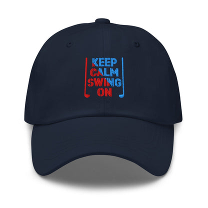 Keep Calm Swing On Embroidered Golf Cap - Funny Golf Tee by Swing Epic