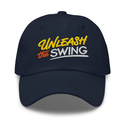 Unleash The Swing Embroidered Golf Cap - Funny Golf Tee by Swing Epic