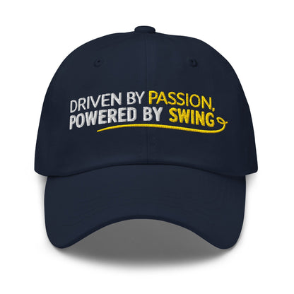 Driven by Passion Powered by Swing Embroidered Golf Cap - Funny Golf Tee by Swing Epic