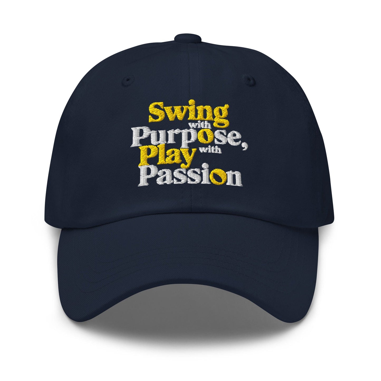 Swing with Purpose Play with Passion Embroidered Golf Cap - Funny Golf Tee by Swing Epic
