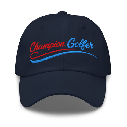 Champion Golfer Sparkling Star Fun Embroidered Golf Cap - Funny Golf Tee by Swing Epic