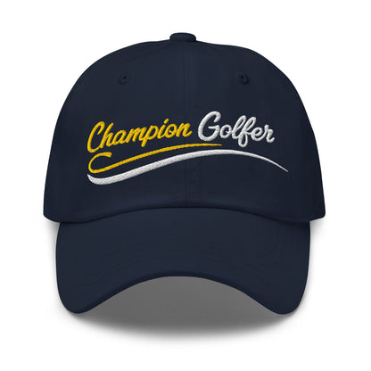 Champion Golfer Sparkling Star Fun Embroidered Golf Cap - Funny Golf Tee by Swing Epic