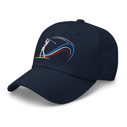 Swing Into Action Dynamic Design Embroidered Golf Cap - Funny Golf Tee by Swing Epic