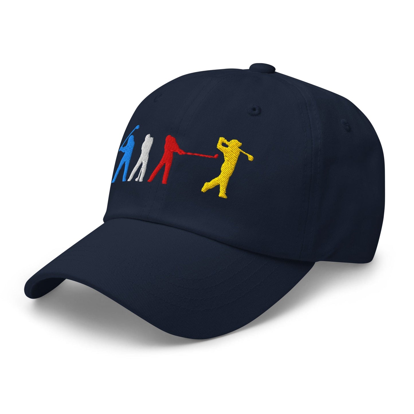 Four Swinging Silhouettes Dynamic Embroidered Golf Cap - Funny Golf Tee by Swing Epic