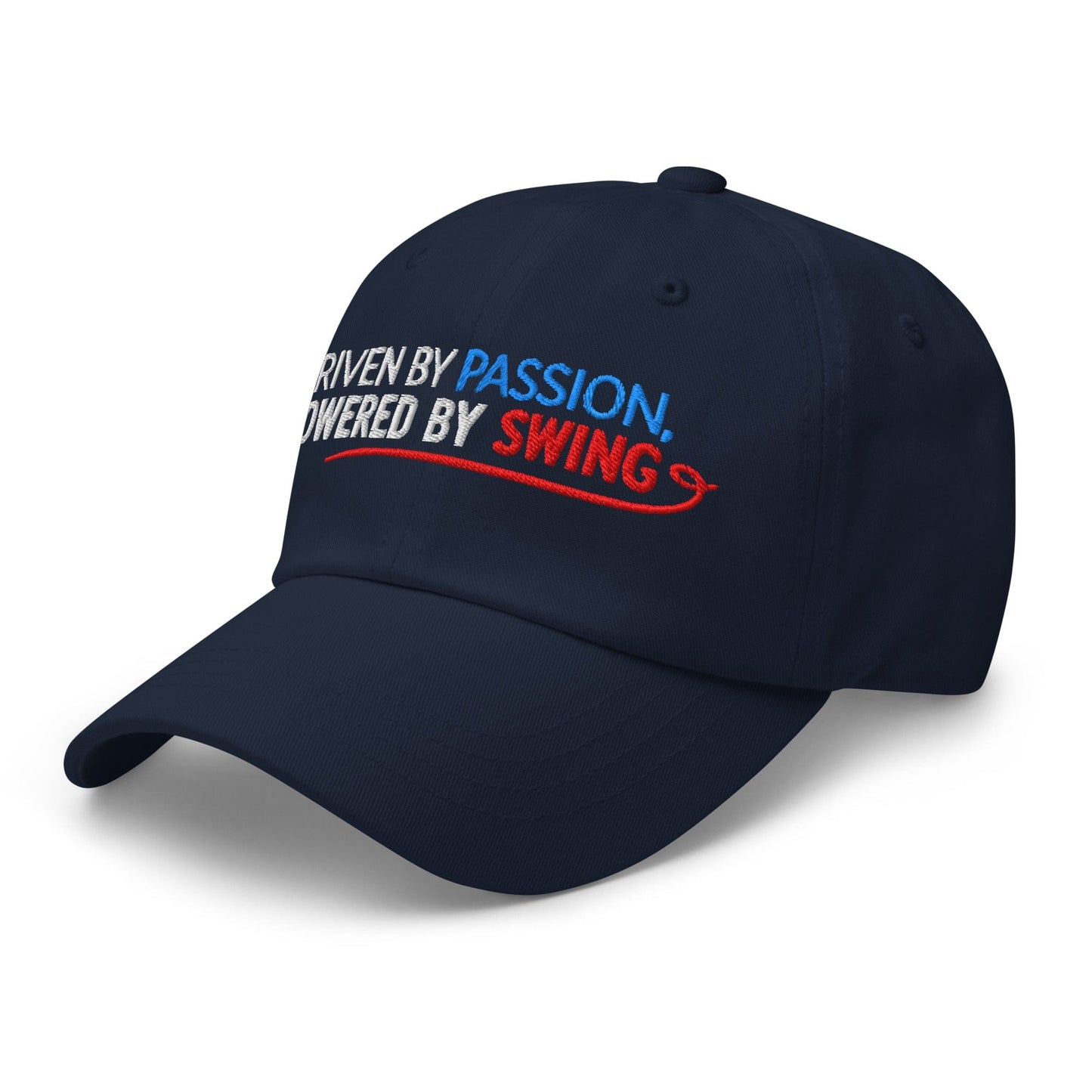 Driven by Passion Powered by Swing Embroidered Golf Cap - Funny Golf Tee by Swing Epic