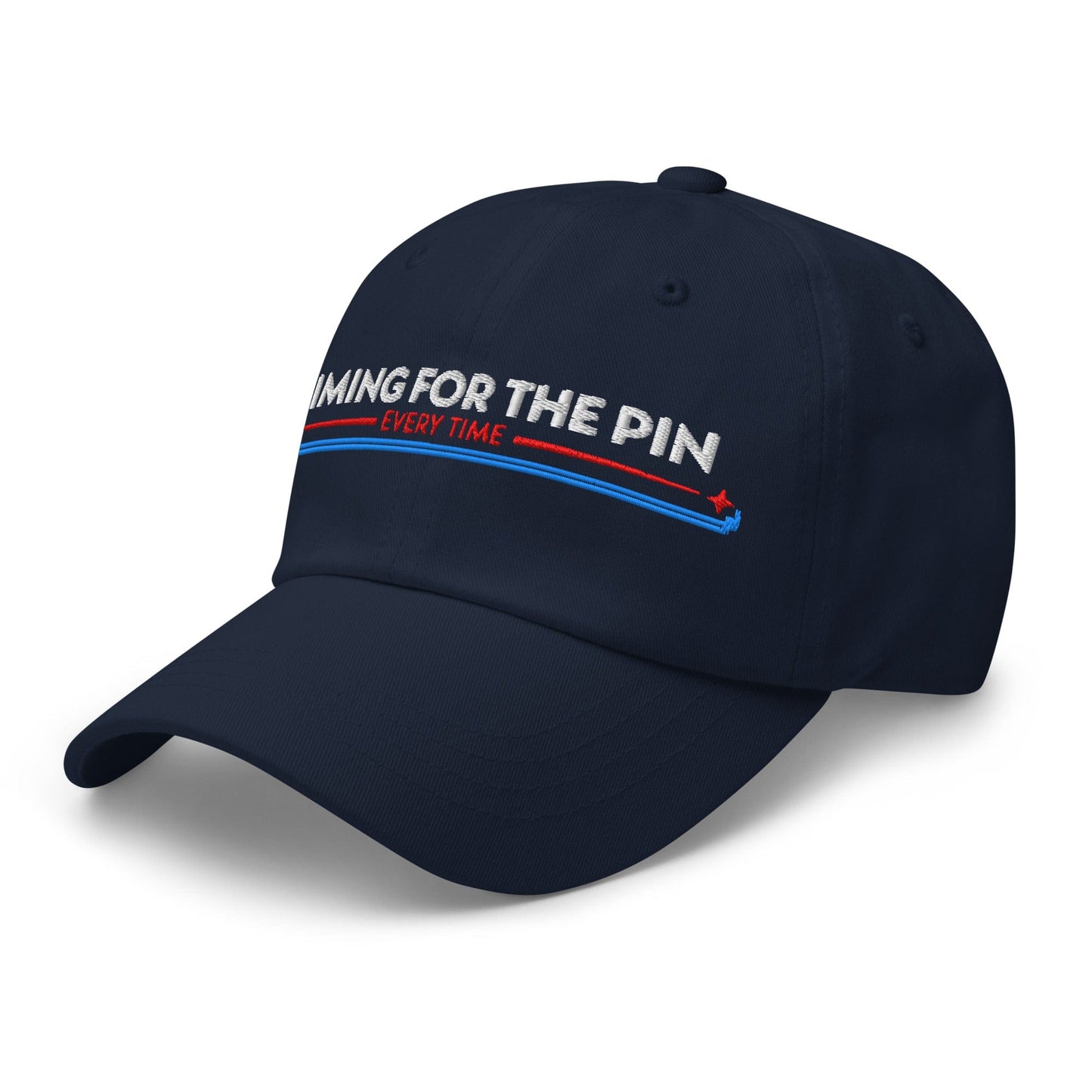 Aiming for the Pin Every Time Engaging Embroidered Golf Cap - Funny Golf Tee by Swing Epic