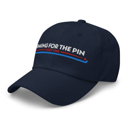 Aiming for the Pin Every Time Engaging Embroidered Golf Cap - Funny Golf Tee by Swing Epic