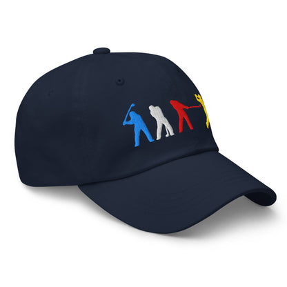 Four Swinging Silhouettes Dynamic Embroidered Golf Cap - Funny Golf Tee by Swing Epic