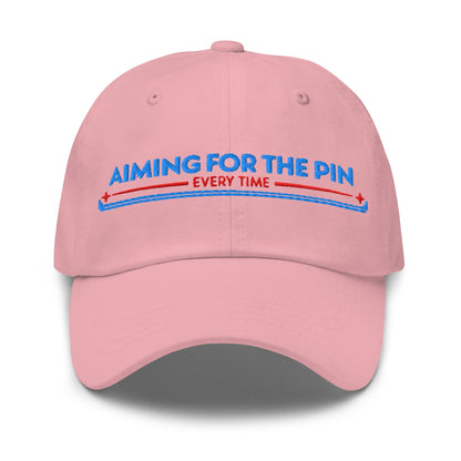 Aiming for the Pin Every Time Engaging Embroidered Golf Cap - Funny Golf Tee by Swing Epic