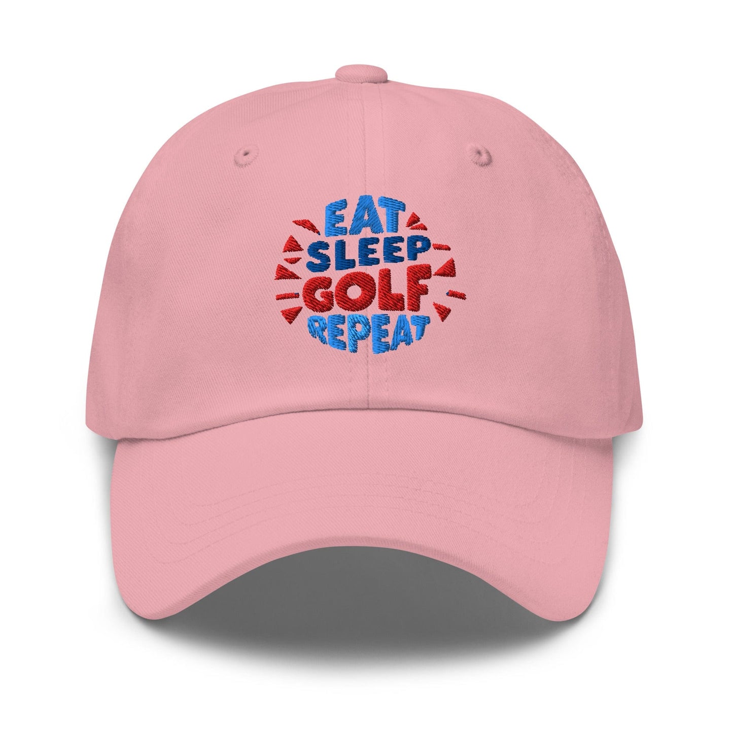Eat Sleep Golf Repeat Fun Design Embroidered Golf Cap - Funny Golf Tee by Swing Epic