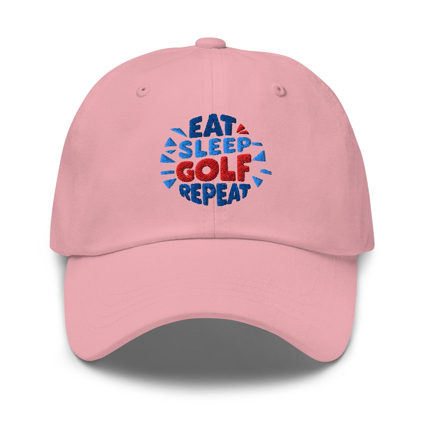 Eat Sleep Golf Repeat Fun Design Embroidered Golf Cap - Funny Golf Tee by Swing Epic