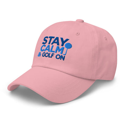 Stay Calm & Golf On Funny Embroidered Golf Cap - Funny Golf Tee by Swing Epic