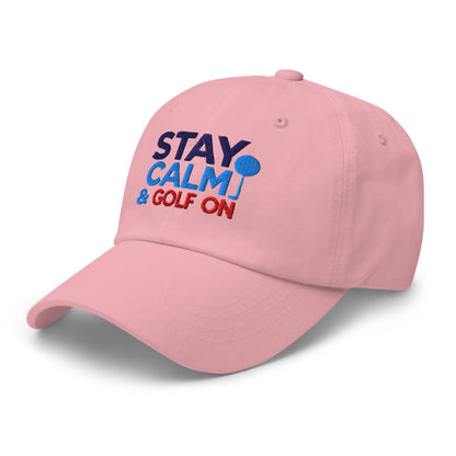 Stay Calm & Golf On Funny Embroidered Golf Cap - Funny Golf Tee by Swing Epic