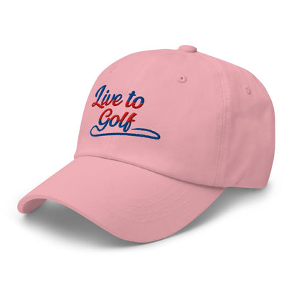 Live to Golf Fun Embroidered Golf Cap - Funny Golf Tee by Swing Epic