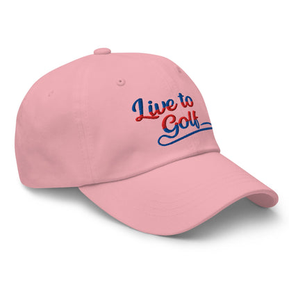 Live to Golf Fun Embroidered Golf Cap - Funny Golf Tee by Swing Epic