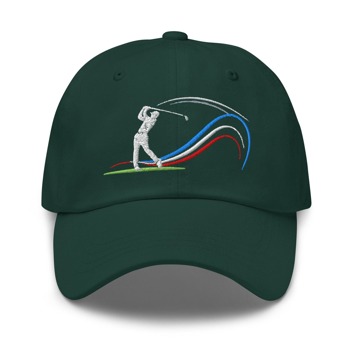 Swing Into Action Dynamic Design Embroidered Golf Cap - Funny Golf Tee by Swing Epic