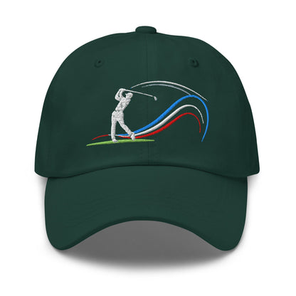 Swing Into Action Dynamic Design Embroidered Golf Cap - Funny Golf Tee by Swing Epic