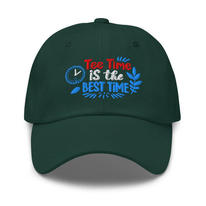 Tee Time is the Best Time Embroidered Golf Cap - Funny Golf Tee by Swing Epic
