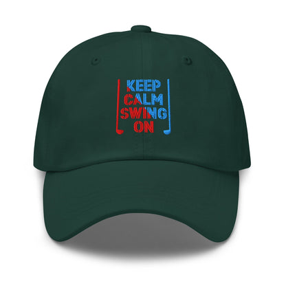 Keep Calm Swing On Embroidered Golf Cap - Funny Golf Tee by Swing Epic