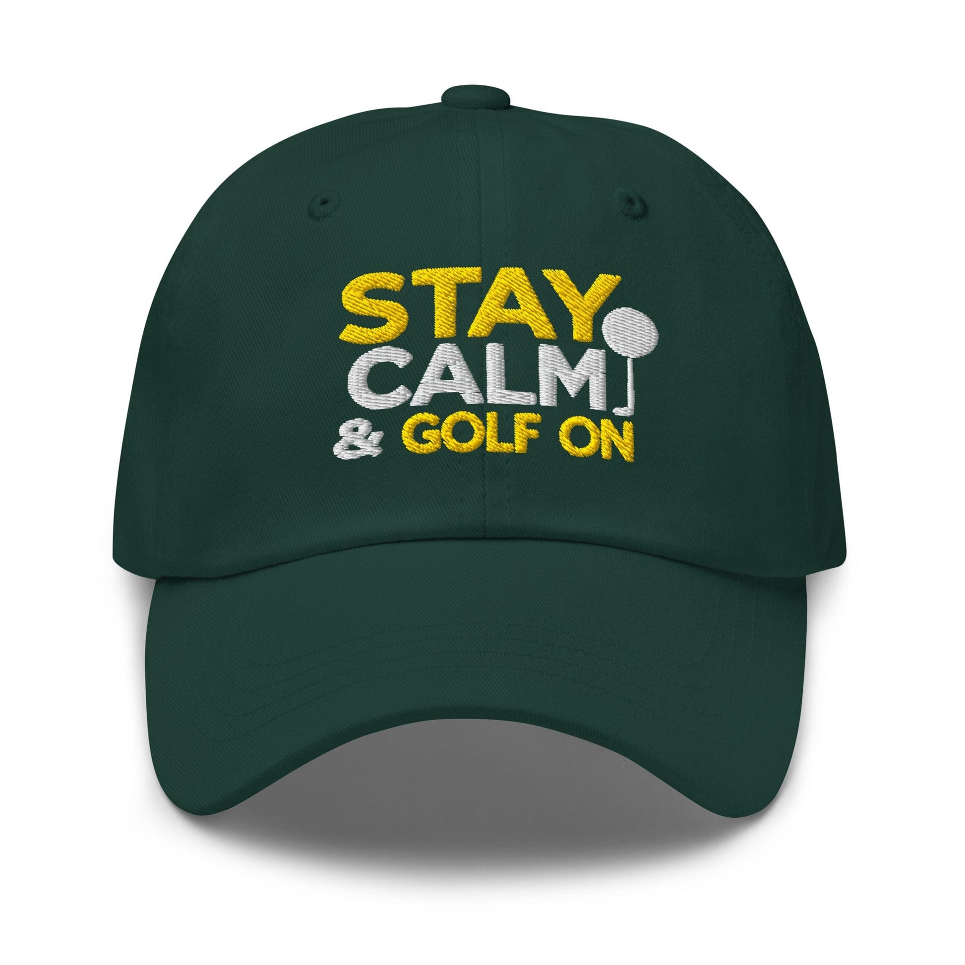 Stay Calm & Golf On Funny Embroidered Golf Cap - Funny Golf Tee by Swing Epic