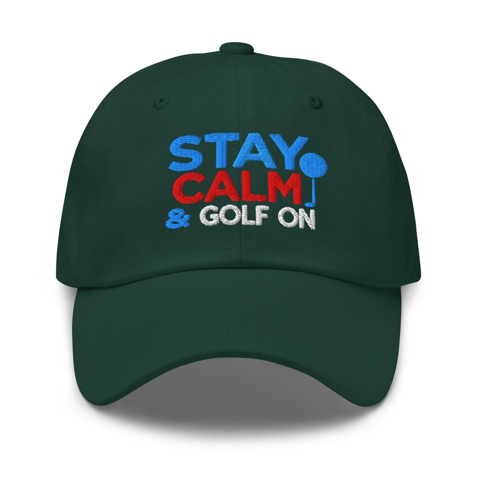 Stay Calm & Golf On Funny Embroidered Golf Cap - Funny Golf Tee by Swing Epic