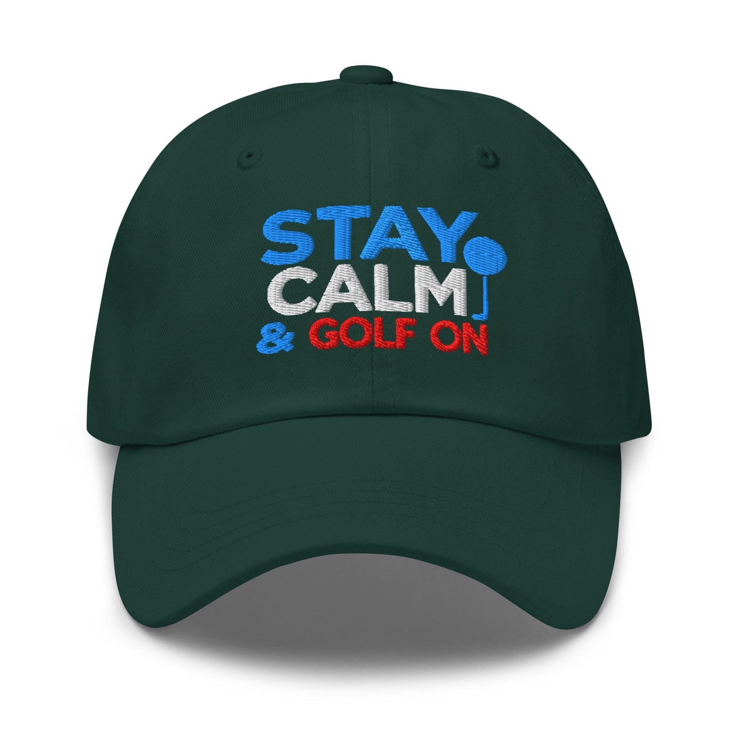 Stay Calm & Golf On Funny Embroidered Golf Cap - Funny Golf Tee by Swing Epic
