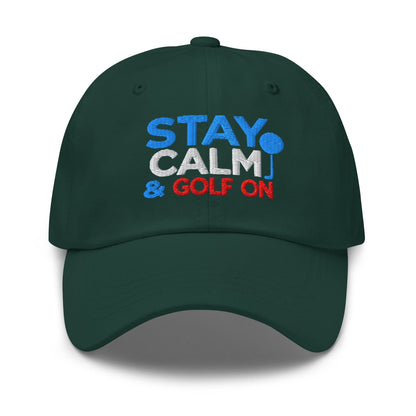 Stay Calm & Golf On Funny Embroidered Golf Cap - Funny Golf Tee by Swing Epic