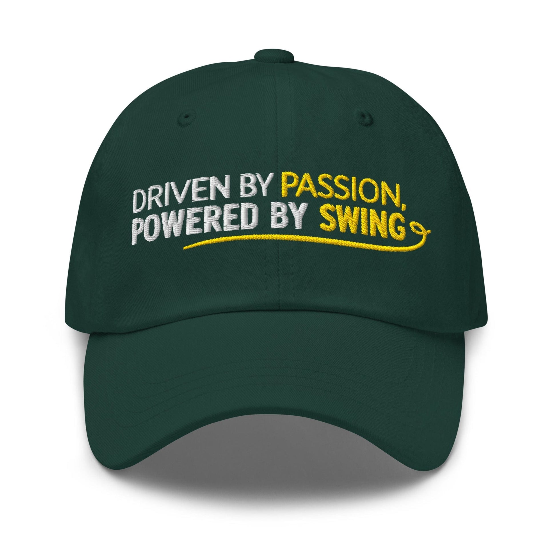 Driven by Passion Powered by Swing Embroidered Golf Cap - Funny Golf Tee by Swing Epic