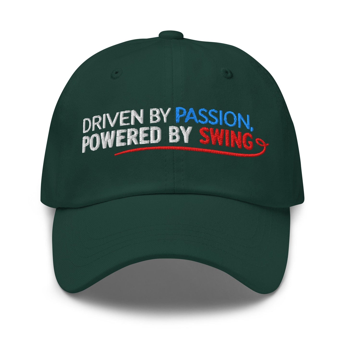 Driven by Passion Powered by Swing Embroidered Golf Cap - Funny Golf Tee by Swing Epic