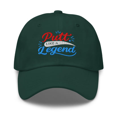 Putt Like A Legend Fun and Unique Embroidered Golf Cap - Funny Golf Tee by Swing Epic