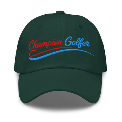 Champion Golfer Sparkling Star Fun Embroidered Golf Cap - Funny Golf Tee by Swing Epic