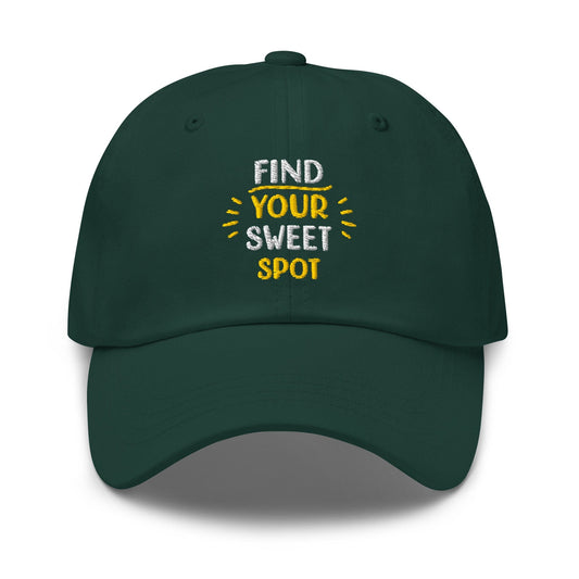 Find Your Sweet Spot Embroidered Golf Cap - Funny Golf Tee by Swing Epic