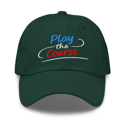 Play the Course Fun Spirit Embroidered Golf Cap - Funny Golf Tee by Swing Epic