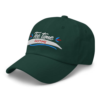 Tee Time Anytime Fun Embroidered Golf Cap - Funny Golf Tee by Swing Epic