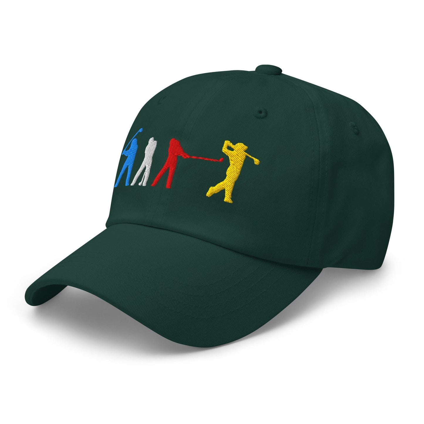 Four Swinging Silhouettes Dynamic Embroidered Golf Cap - Funny Golf Tee by Swing Epic
