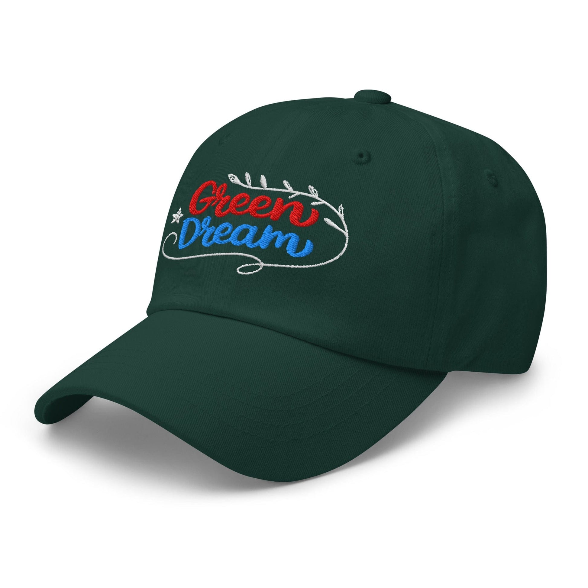 Green Dream Stars and Leaves Fun Embroidered Golf Cap - Funny Golf Tee by Swing Epic