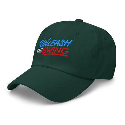 Unleash The Swing Embroidered Golf Cap - Funny Golf Tee by Swing Epic