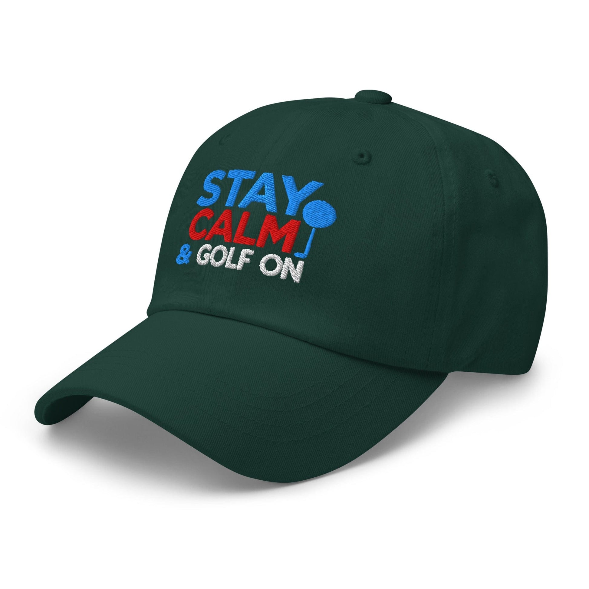 Stay Calm & Golf On Funny Embroidered Golf Cap - Funny Golf Tee by Swing Epic