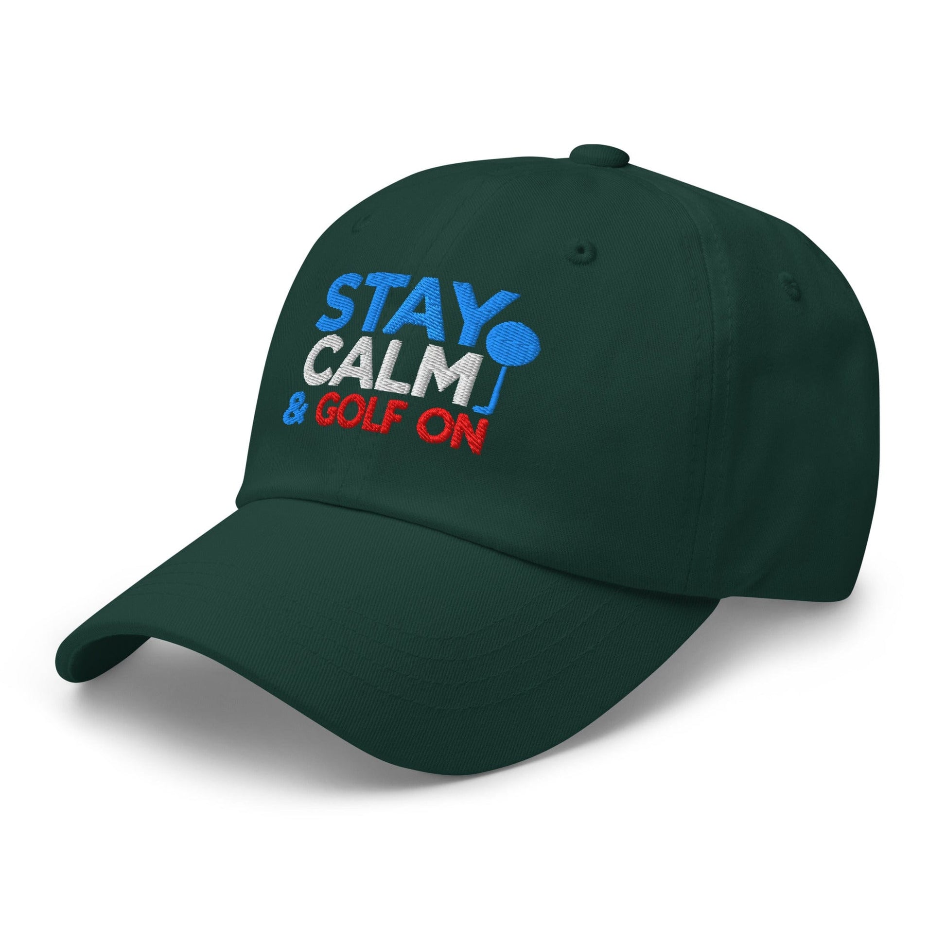 Stay Calm & Golf On Funny Embroidered Golf Cap - Funny Golf Tee by Swing Epic