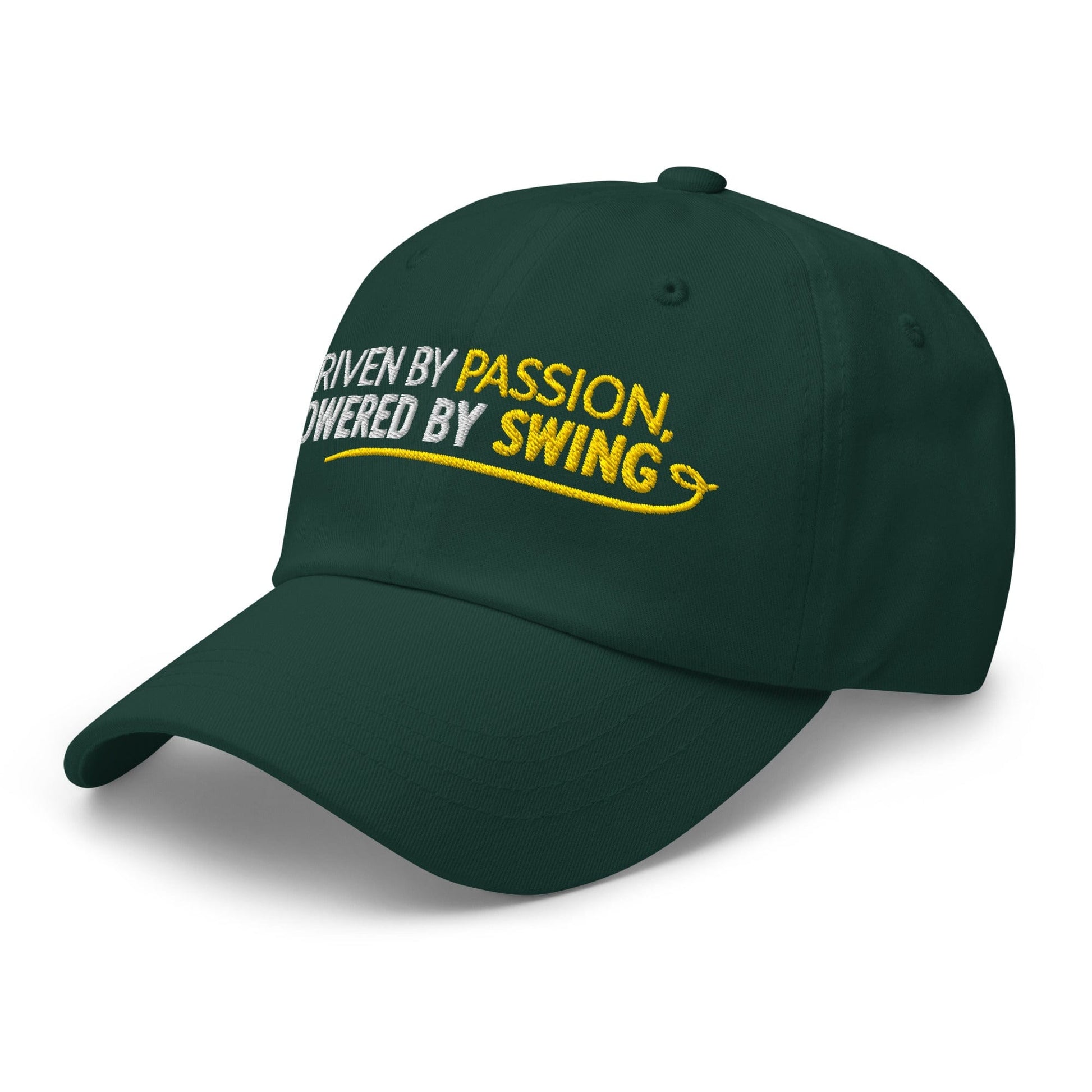Driven by Passion Powered by Swing Embroidered Golf Cap - Funny Golf Tee by Swing Epic