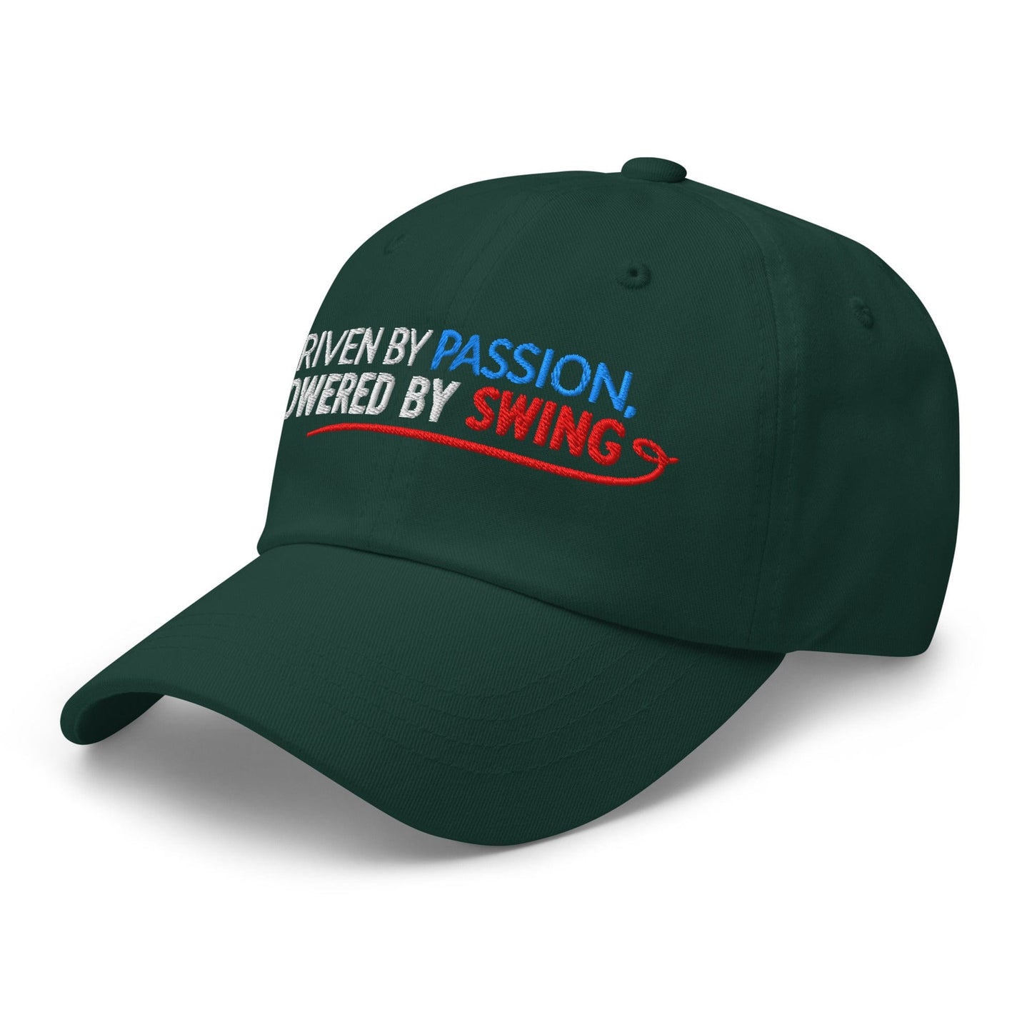 Driven by Passion Powered by Swing Embroidered Golf Cap - Funny Golf Tee by Swing Epic