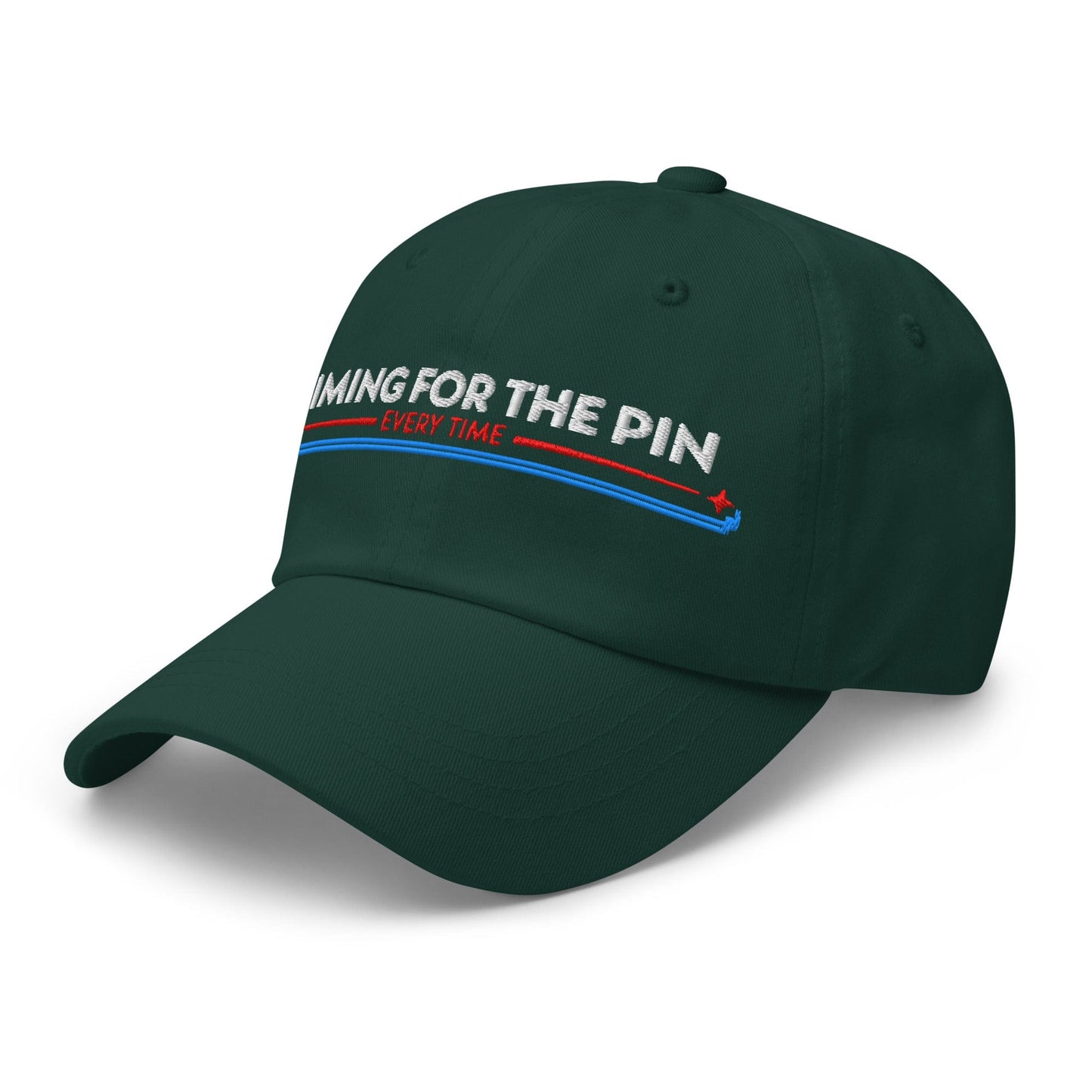 Aiming for the Pin Every Time Engaging Embroidered Golf Cap - Funny Golf Tee by Swing Epic
