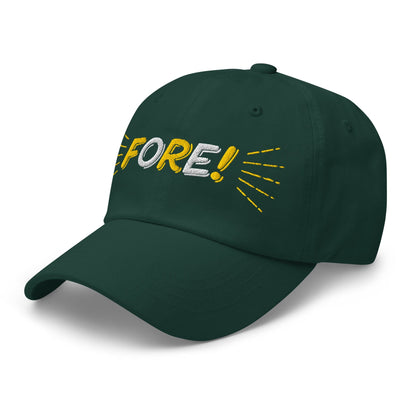 FORE! Quirky Embroidered Golf Cap - Funny Golf Tee by Swing Epic